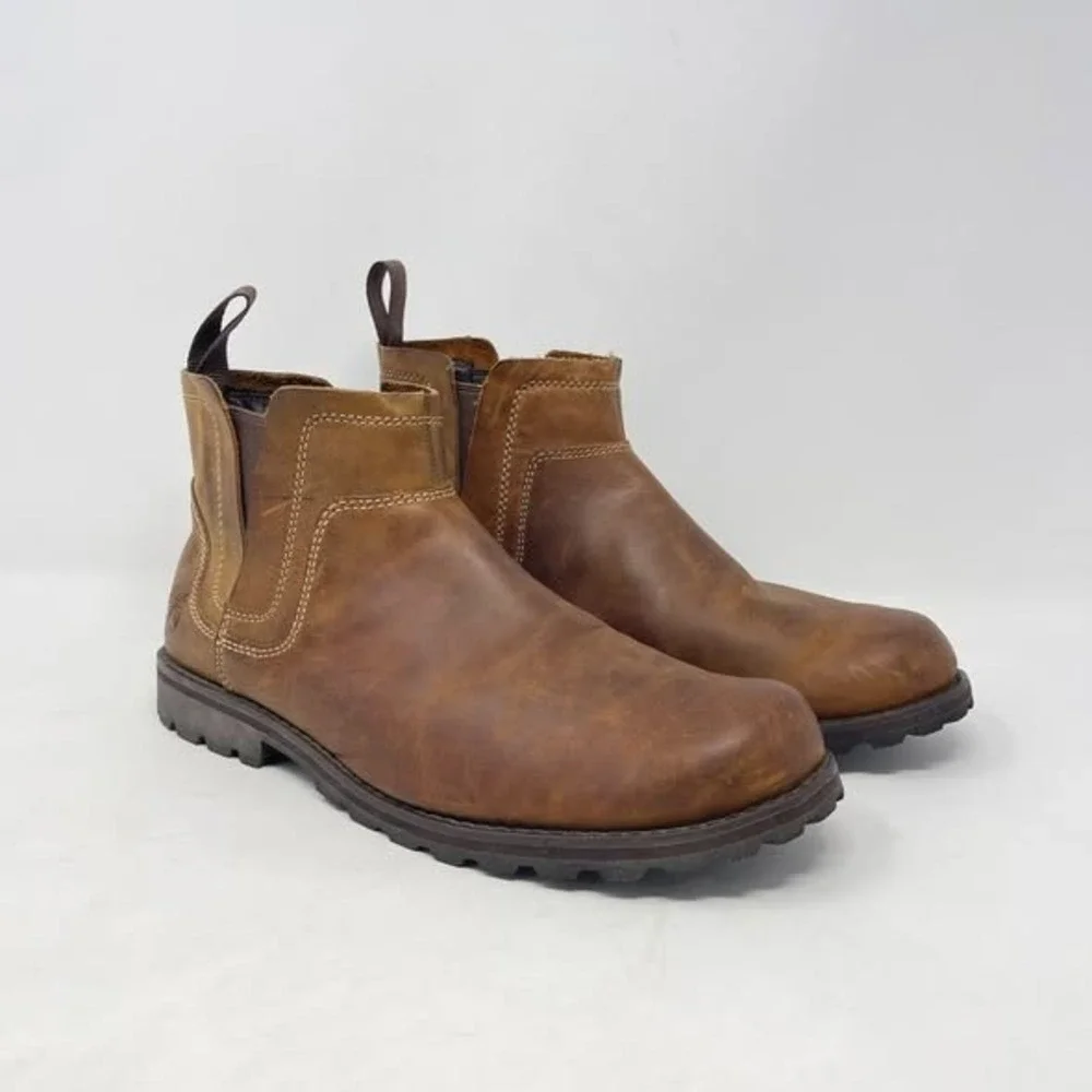 Timberland Mens‎ EarthKeepers Originals Chelsea Boot Brown Leather Pull On 11.5